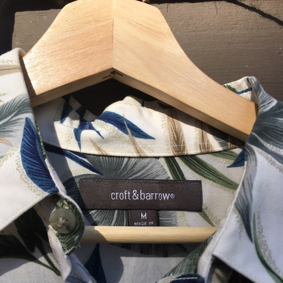 Croft & Barrow Hawaiian Button Down Mens Sz M - Picture 2 of 4